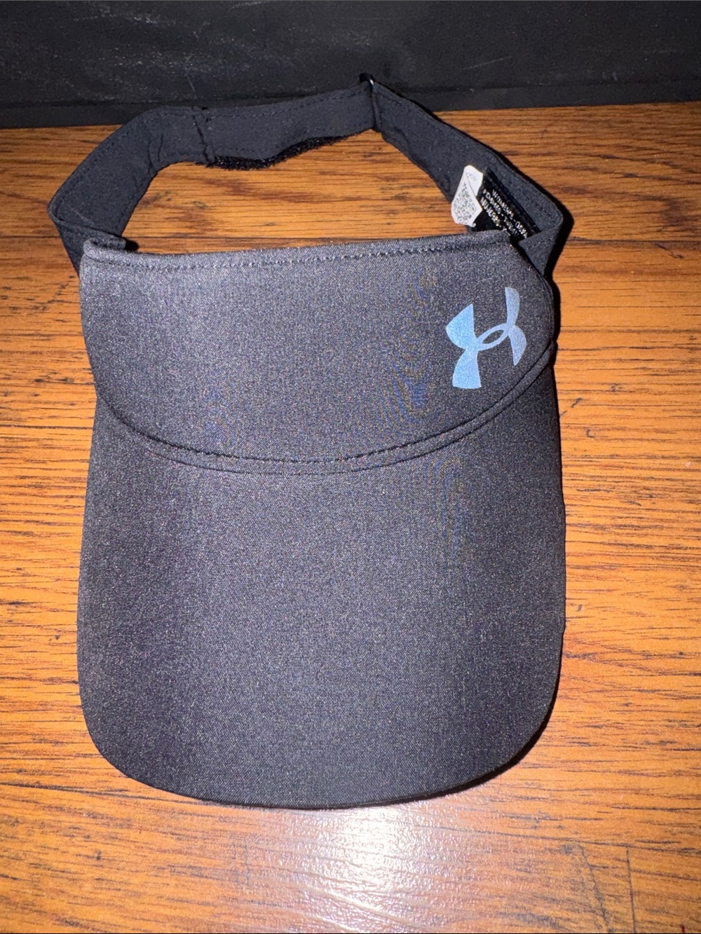Under Armour Black Visor with Small Light Blue Logo 44.T1